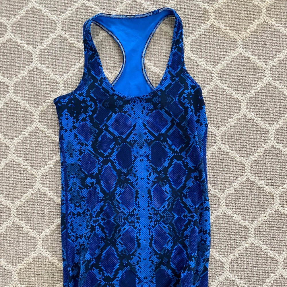 Blue Snake-print Lulu Lemon Tank Top